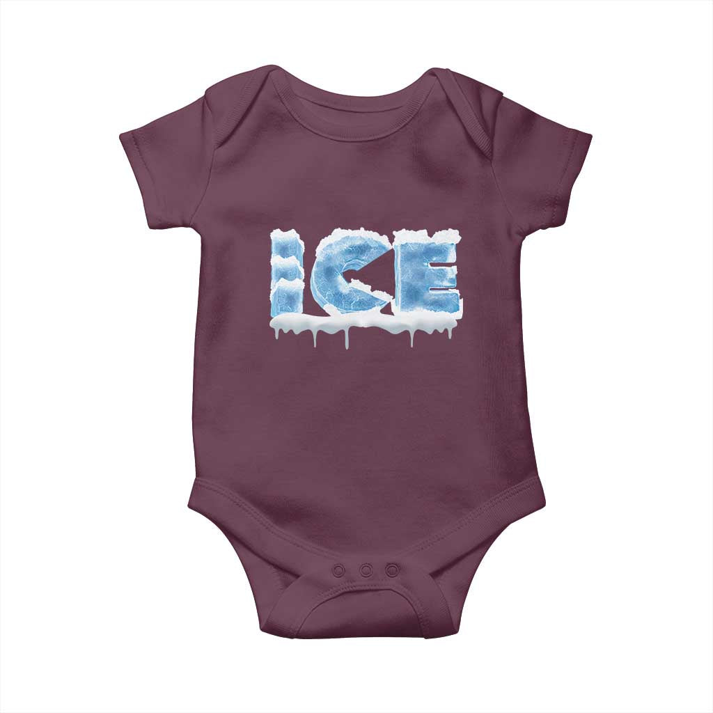 Couple Matching Fire And Ice Baby Onesie Typographic Ice