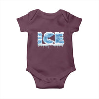 Couple Matching Fire And Ice Baby Onesie Typographic Ice