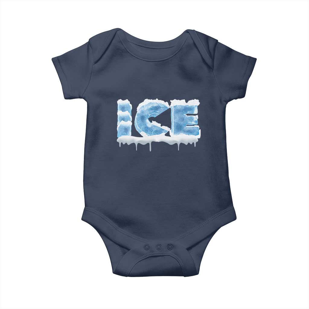 Couple Matching Fire And Ice Baby Onesie Typographic Ice
