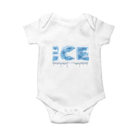 Couple Matching Fire And Ice Baby Onesie Typographic Ice