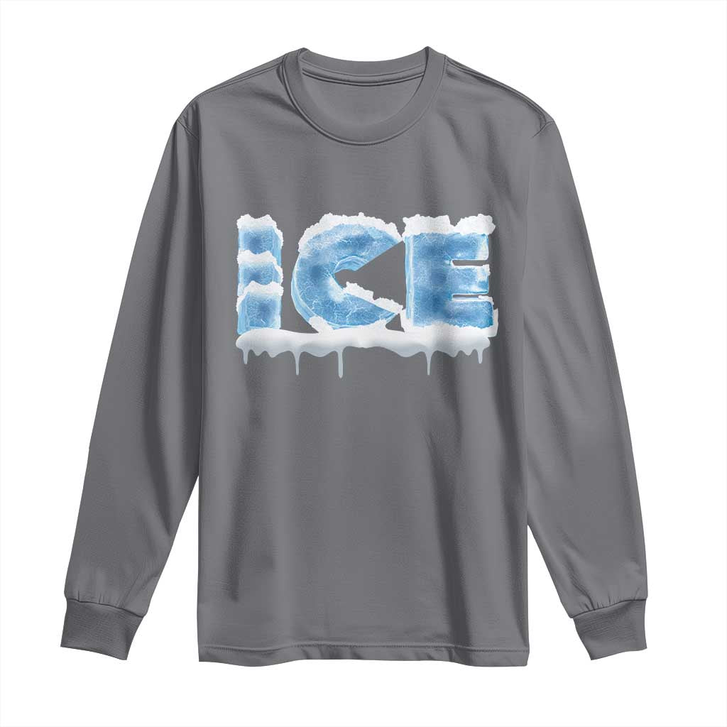 Couple Matching Fire And Ice Long Sleeve Shirt Typographic Ice