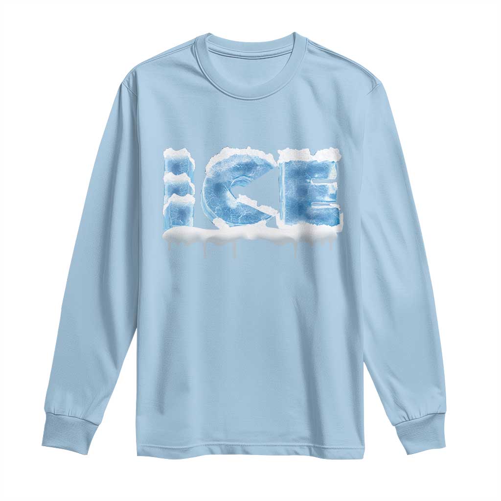 Couple Matching Fire And Ice Long Sleeve Shirt Typographic Ice