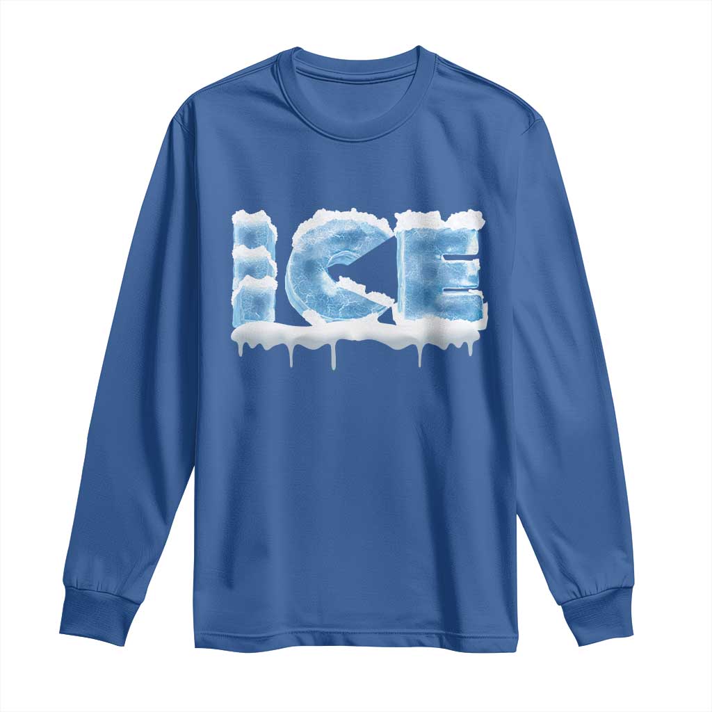 Couple Matching Fire And Ice Long Sleeve Shirt Typographic Ice
