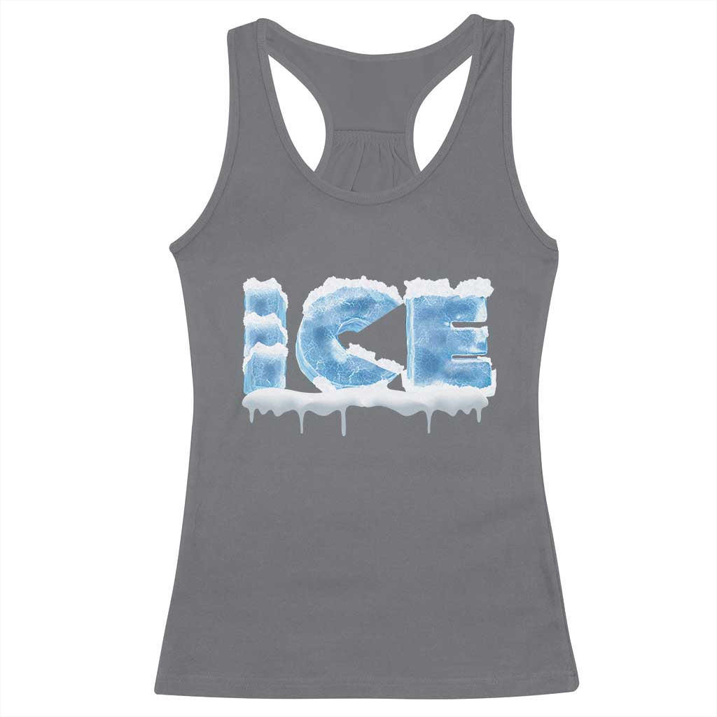 Couple Matching Fire And Ice Racerback Tank Top Typographic Ice