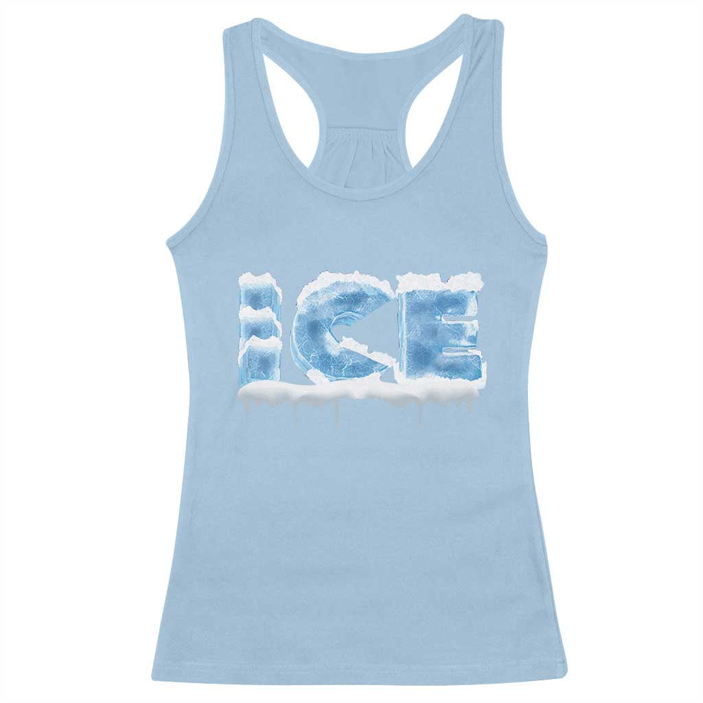 Couple Matching Fire And Ice Racerback Tank Top Typographic Ice