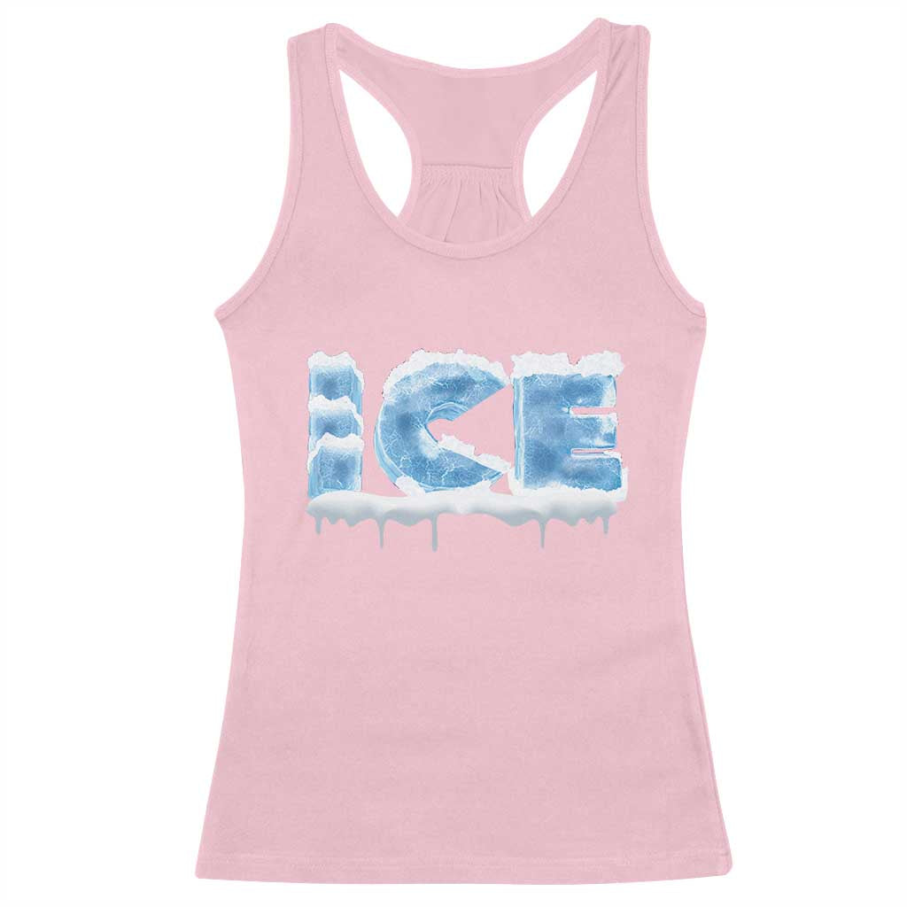 Couple Matching Fire And Ice Racerback Tank Top Typographic Ice