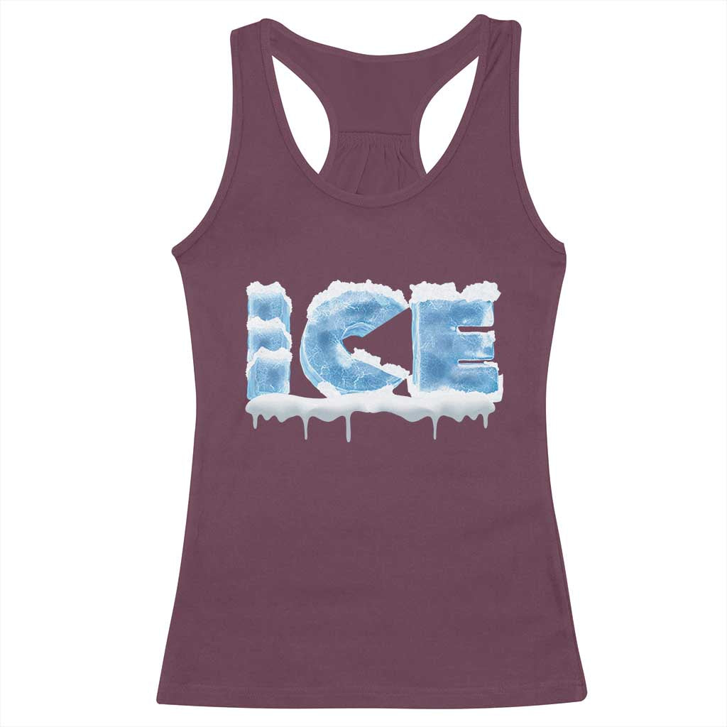 Couple Matching Fire And Ice Racerback Tank Top Typographic Ice
