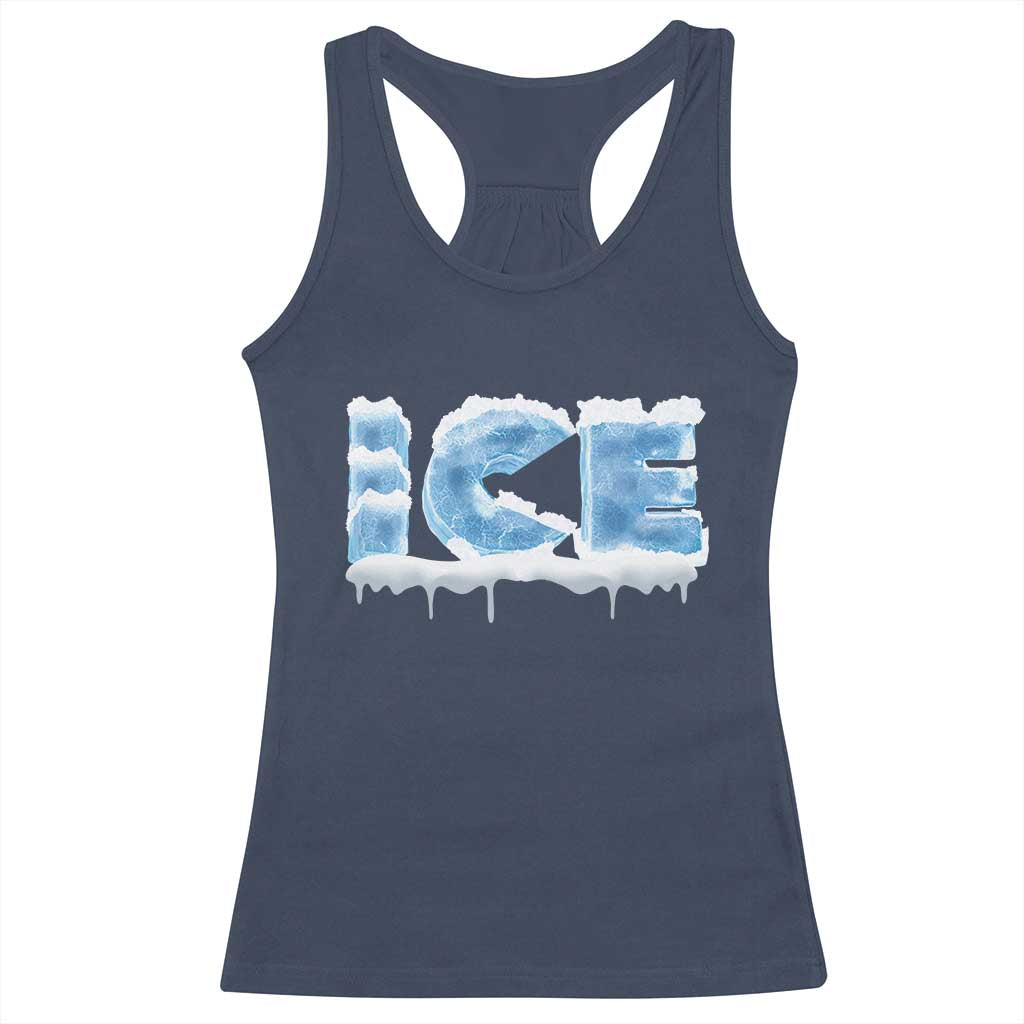 Couple Matching Fire And Ice Racerback Tank Top Typographic Ice