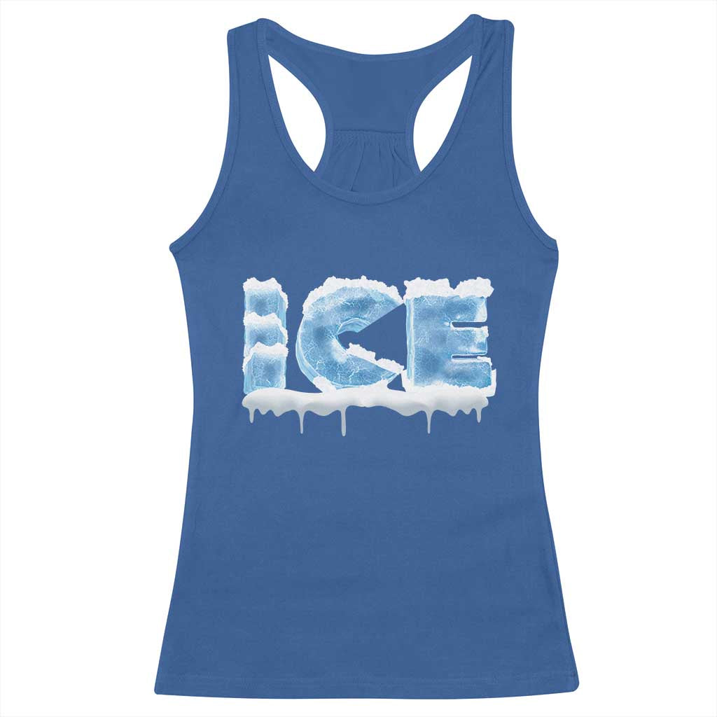 Couple Matching Fire And Ice Racerback Tank Top Typographic Ice