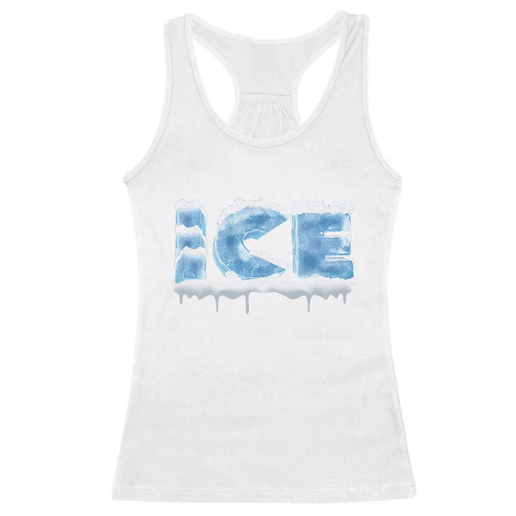 Couple Matching Fire And Ice Racerback Tank Top Typographic Ice