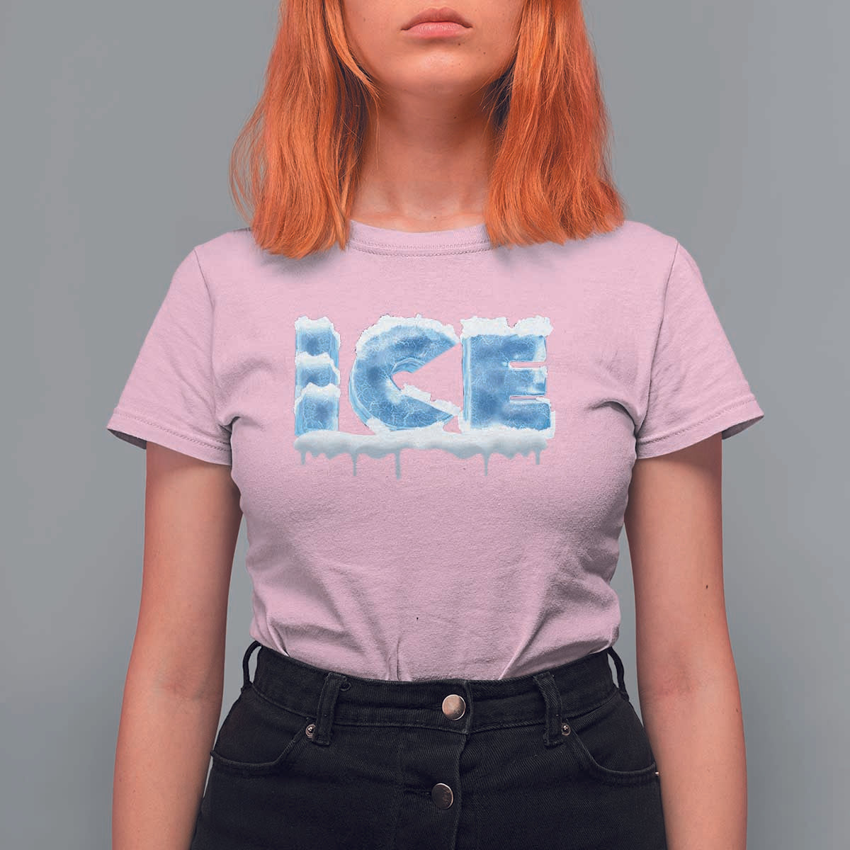 Couple Matching Fire And Ice T Shirt For Women Typographic Ice