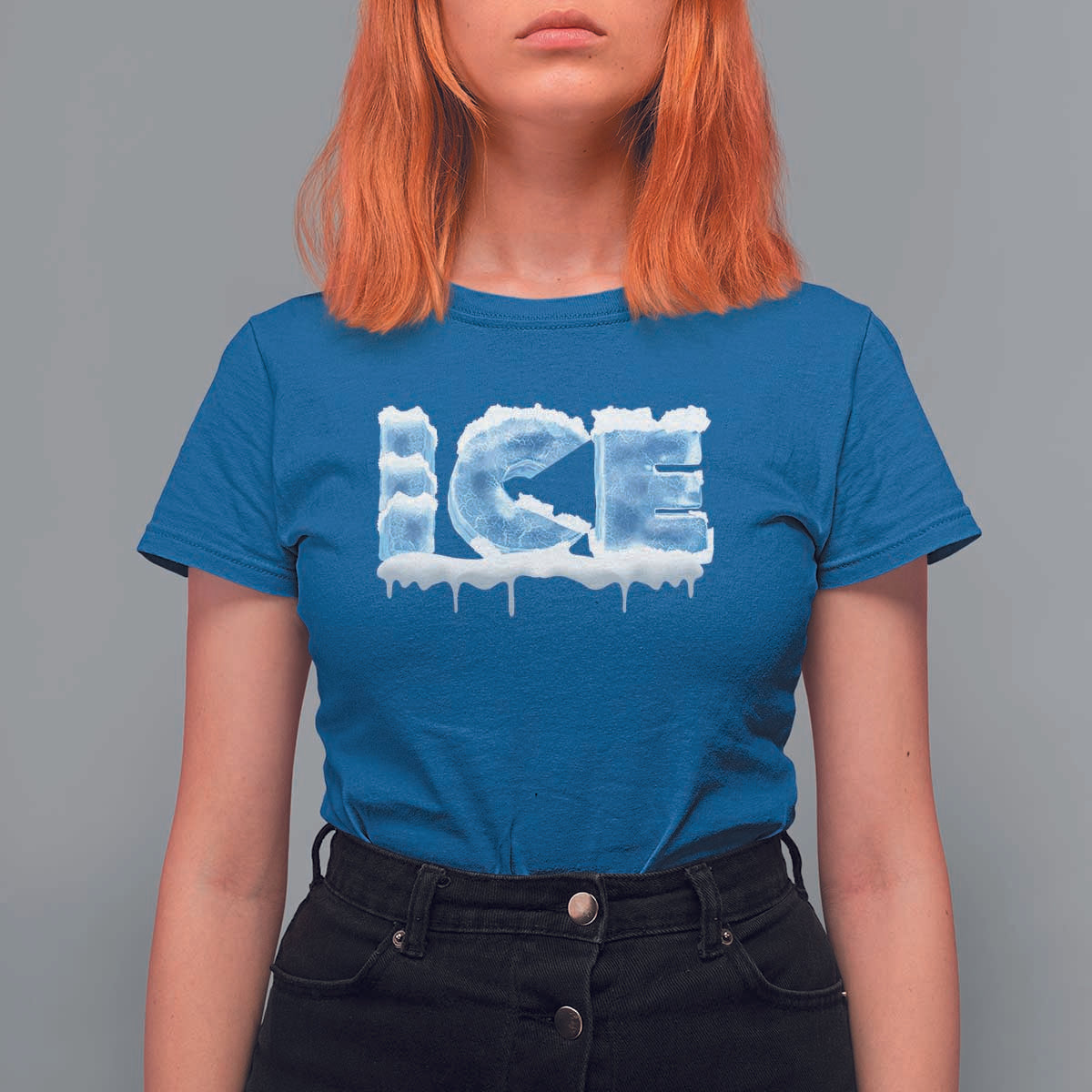 Couple Matching Fire And Ice T Shirt For Women Typographic Ice