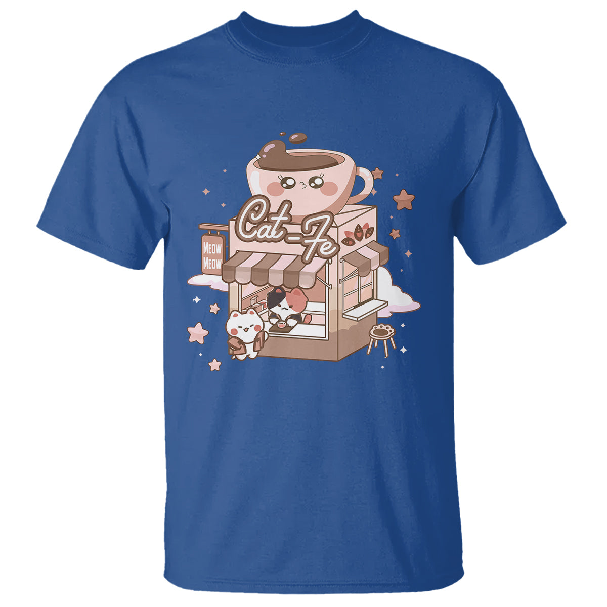 Cat Lover T Shirt CatFe Anime Kitty Coffee Shop - Wonder Print Shop