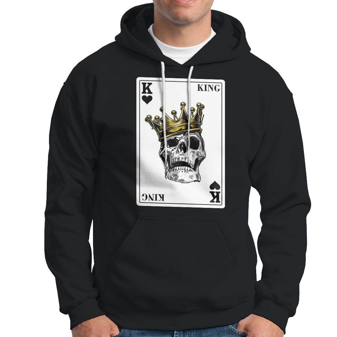 Poker Hoodie Couple Matching - 1/2 Card King Skull - Wonder Print Shop