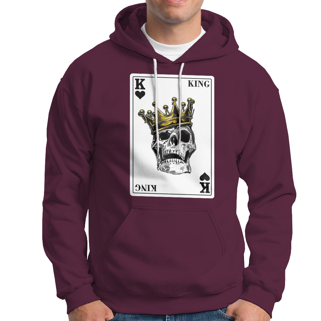 Poker Hoodie Couple Matching - 1/2 Card King Skull - Wonder Print Shop