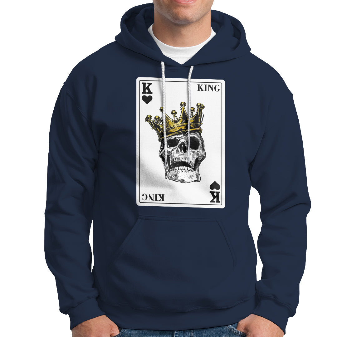 Poker Hoodie Couple Matching - 1/2 Card King Skull - Wonder Print Shop