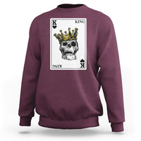 Poker Sweatshirt Couple Matching - 1/2 Card King Skull - Wonder Print Shop