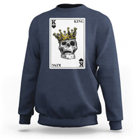 Poker Sweatshirt Couple Matching - 1/2 Card King Skull - Wonder Print Shop