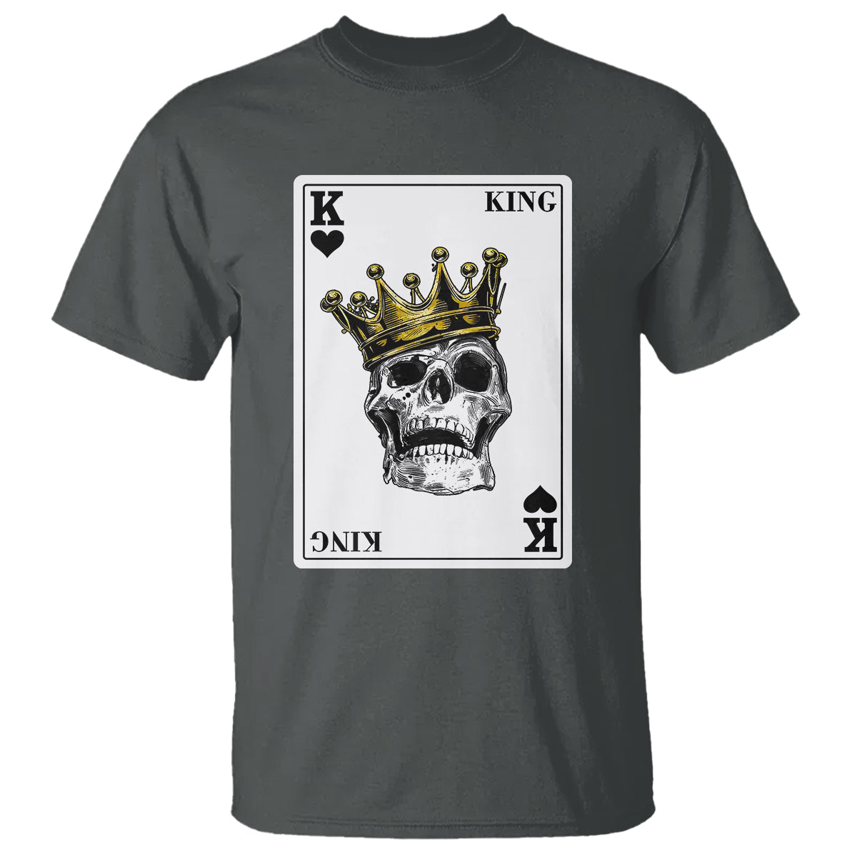 Poker T Shirt Couple Matching - 1/2 Card King Skull - Wonder Print Shop
