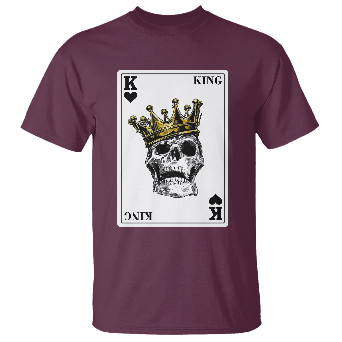 Poker T Shirt Couple Matching - 1/2 Card King Skull - Wonder Print Shop
