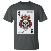 Poker T Shirt Couple Matching - 2/2 Card Queen Skull - Wonder Print Shop
