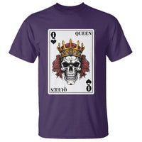 Poker T Shirt Couple Matching - 2/2 Card Queen Skull - Wonder Print Shop