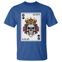 Poker T Shirt Couple Matching - 2/2 Card Queen Skull - Wonder Print Shop