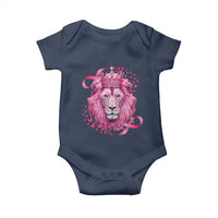 Breast Cancer Awareness Pink Lion Warrior Baby Onesie