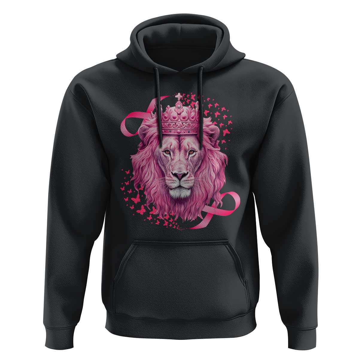 Breast Cancer Awareness Pink Lion Warrior Hoodie