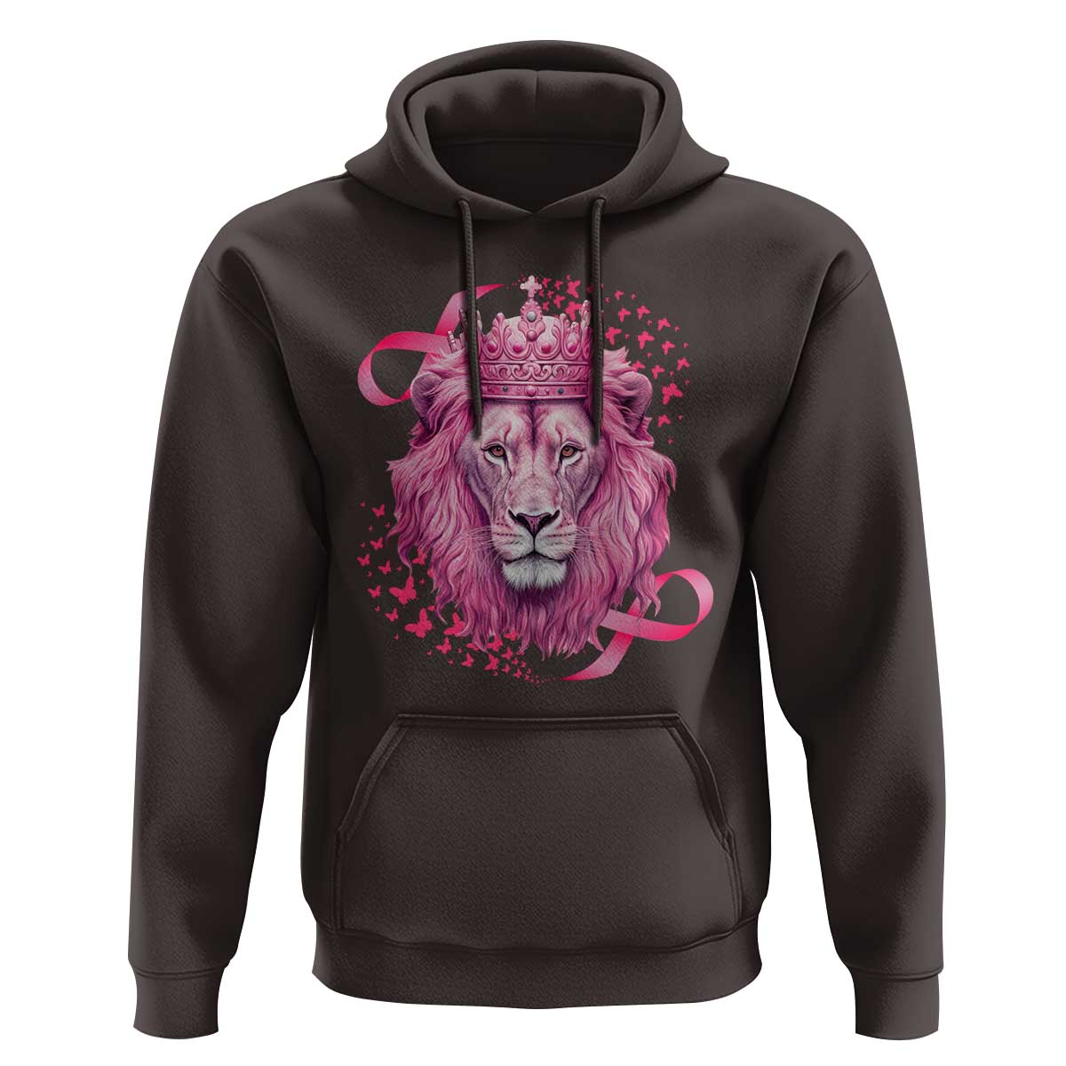 Breast Cancer Awareness Pink Lion Warrior Hoodie