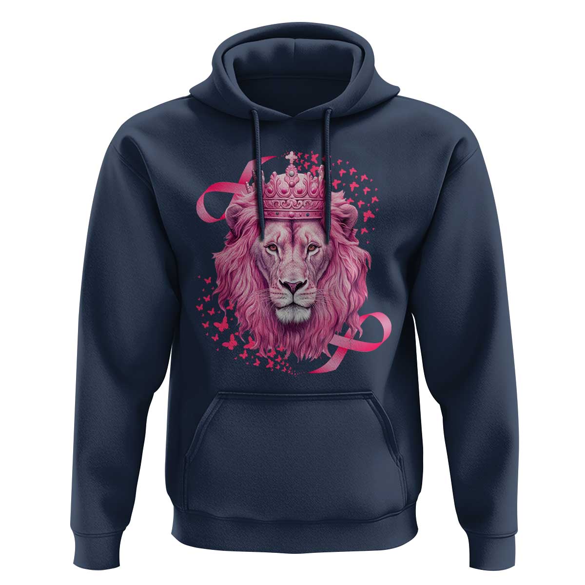 Breast Cancer Awareness Pink Lion Warrior Hoodie