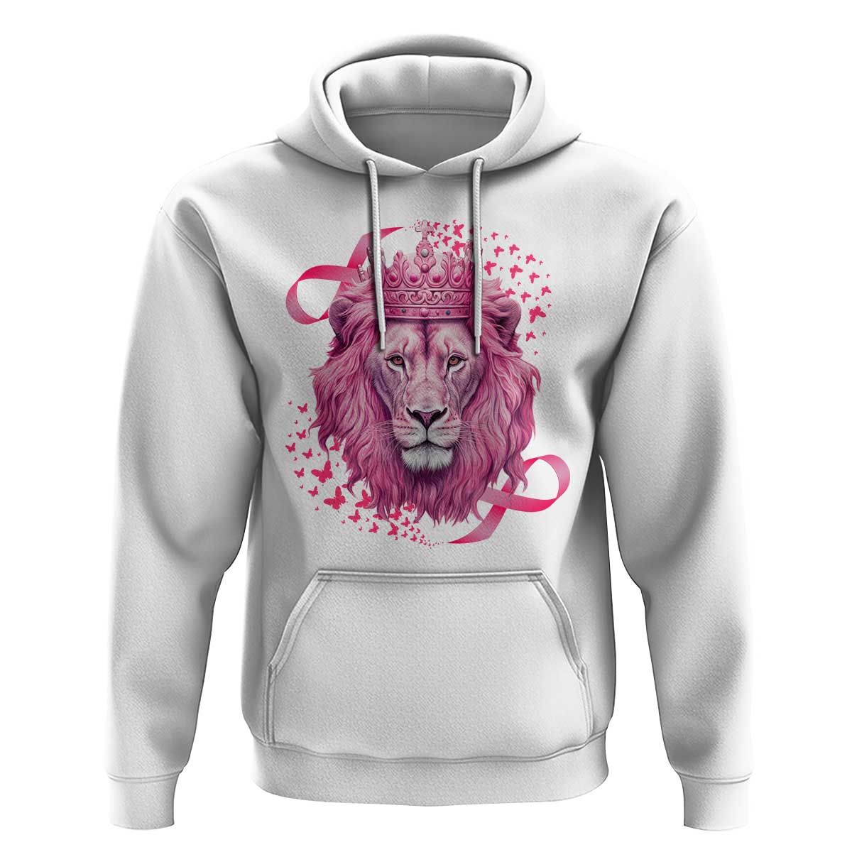 Breast Cancer Awareness Pink Lion Warrior Hoodie