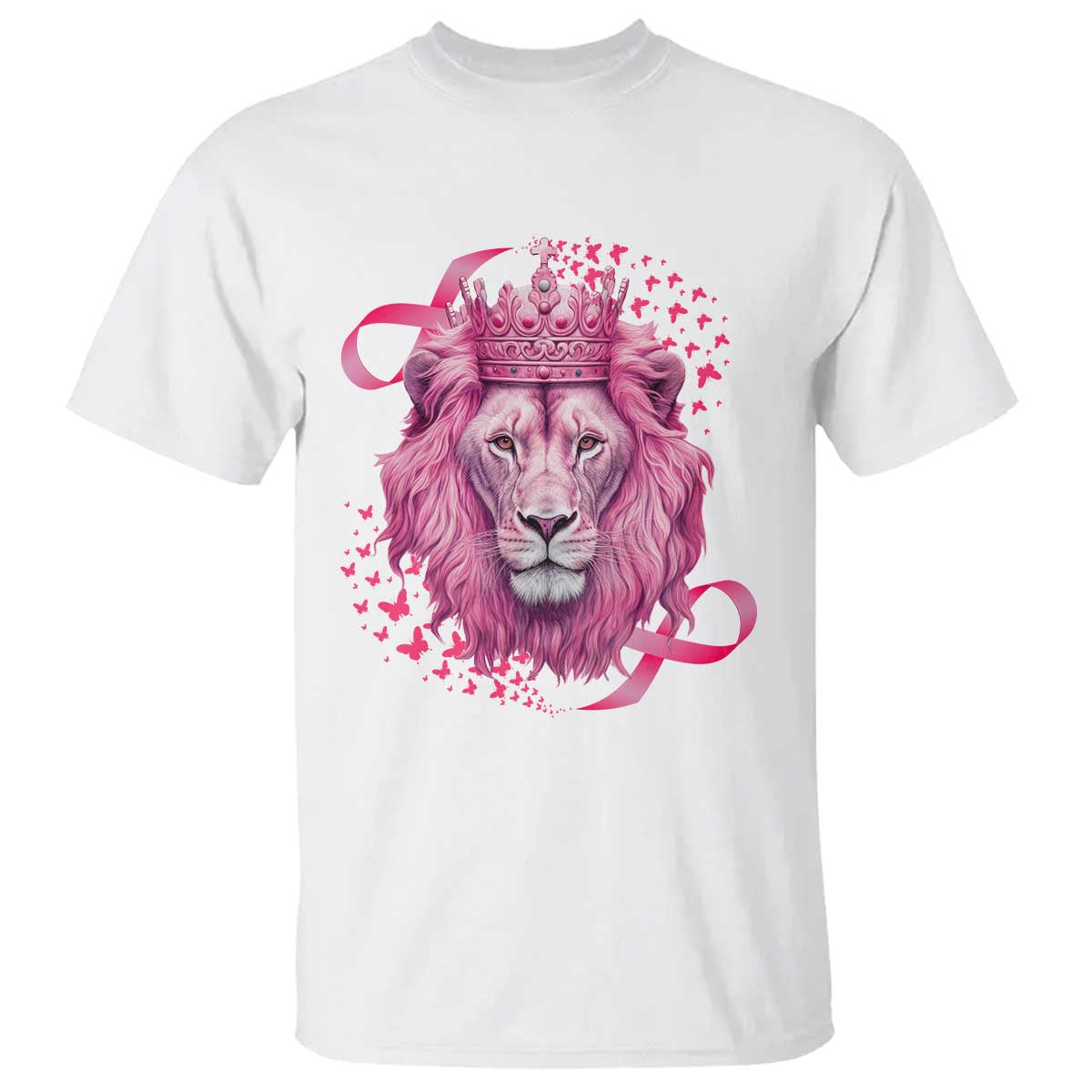 Breast Cancer Awareness Pink Lion Warrior T Shirt - Wonder Print Shop