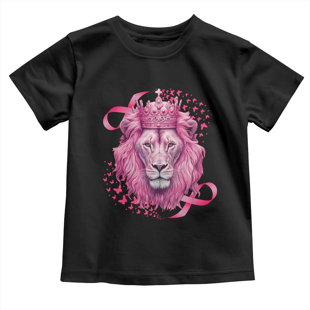 Breast Cancer Awareness Pink Lion Warrior Toddler T Shirt