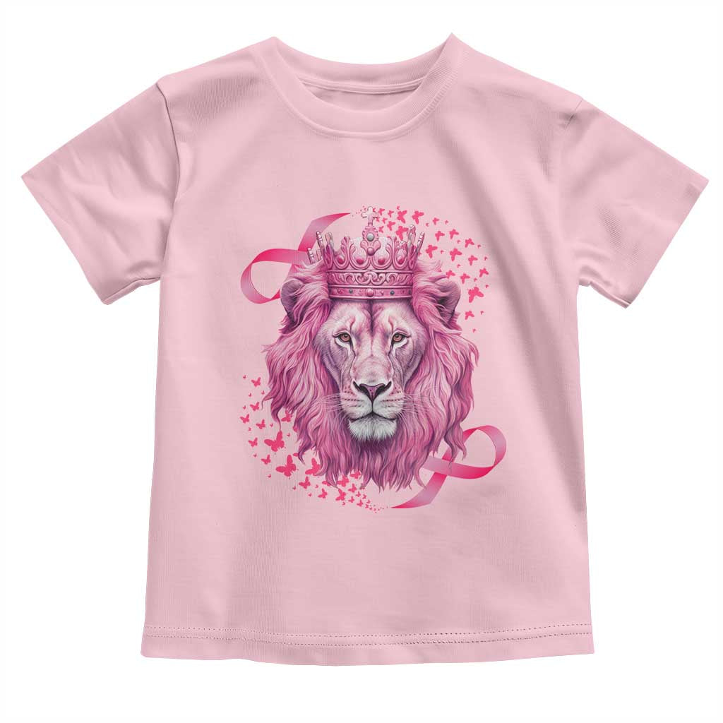 Breast Cancer Awareness Pink Lion Warrior Toddler T Shirt