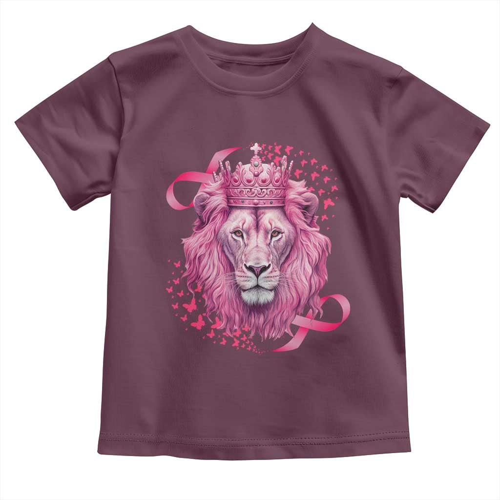 Breast Cancer Awareness Pink Lion Warrior Toddler T Shirt