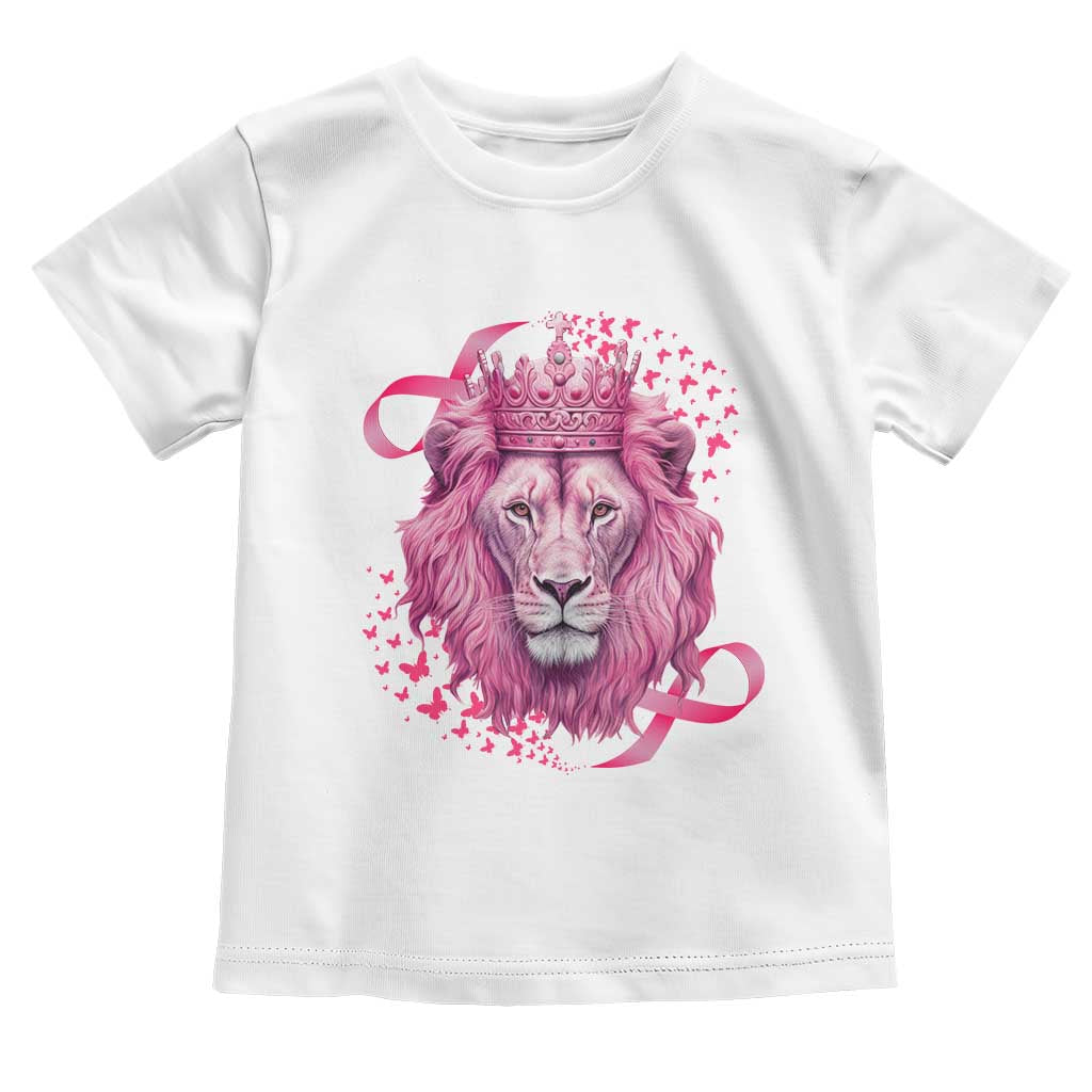 Breast Cancer Awareness Pink Lion Warrior Toddler T Shirt