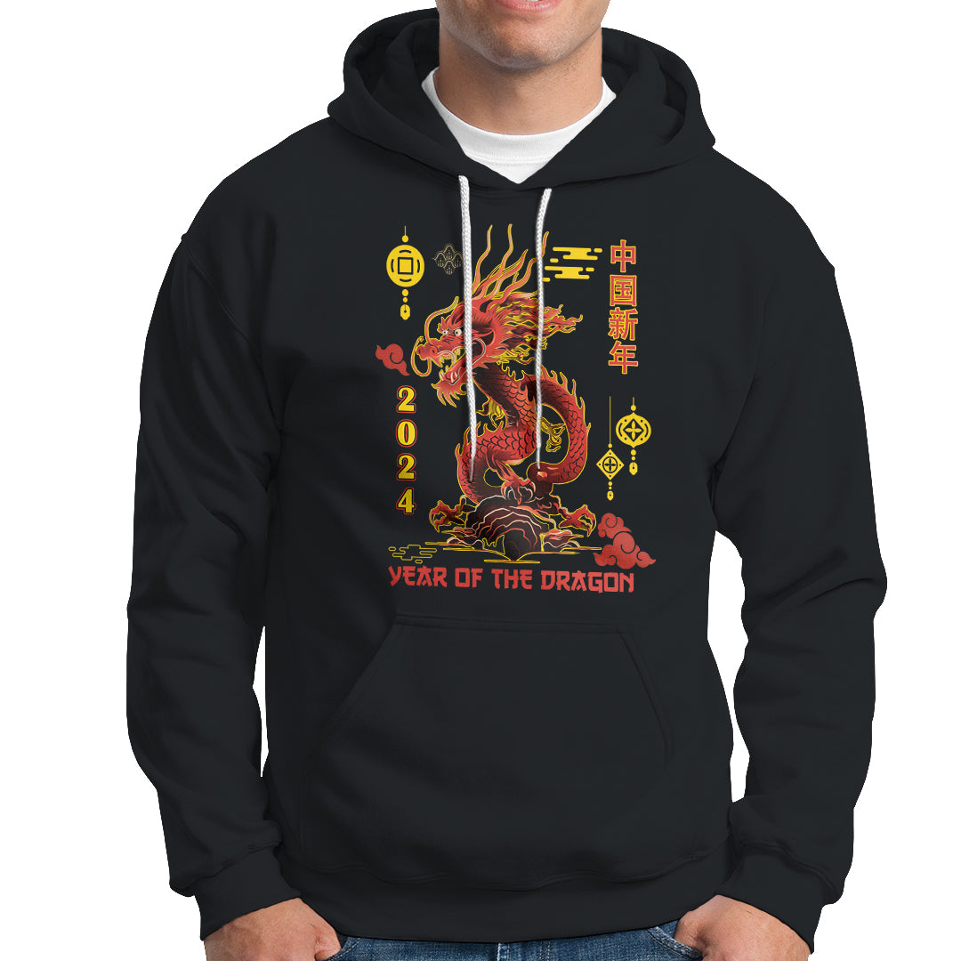 Lunar New Year Chinese Happy 2024 Year of the Dragon Hoodie - Wonder Print Shop