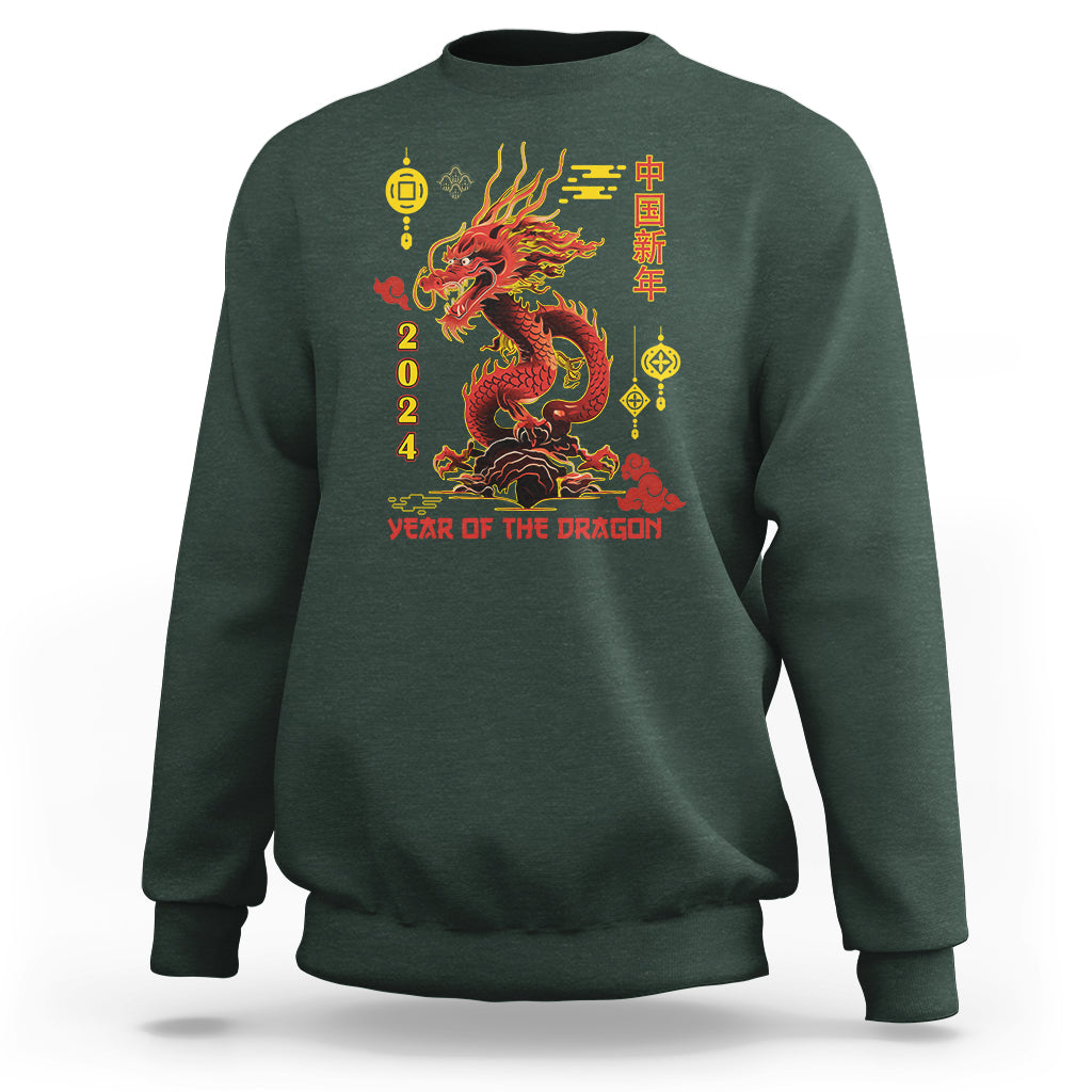 Lunar New Year Chinese Happy 2024 Year of the Dragon Sweatshirt - Wonder Print Shop