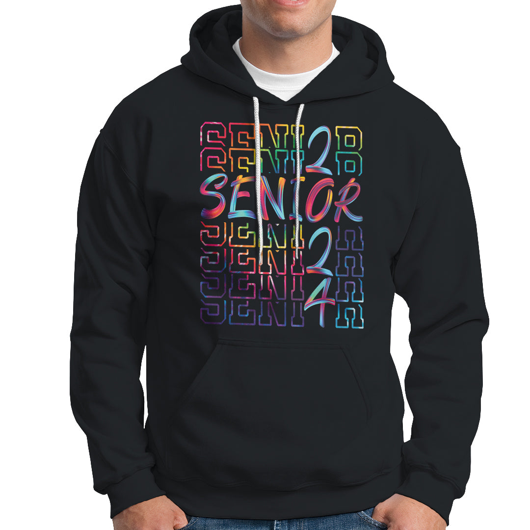 Tie Dye Senior Graduation Of 2024 Hoodie - Wonder Print Shop