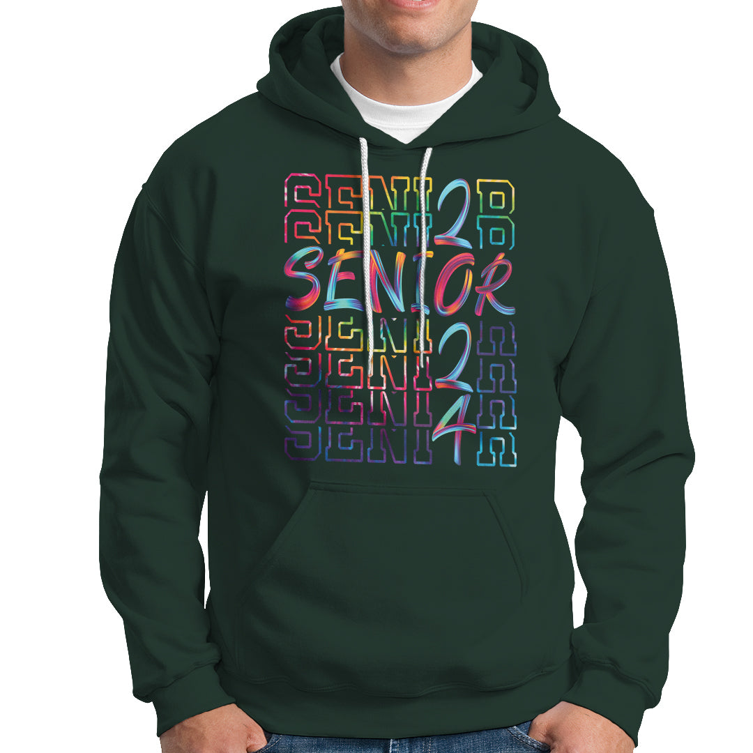 Tie Dye Senior Graduation Of 2024 Hoodie - Wonder Print Shop