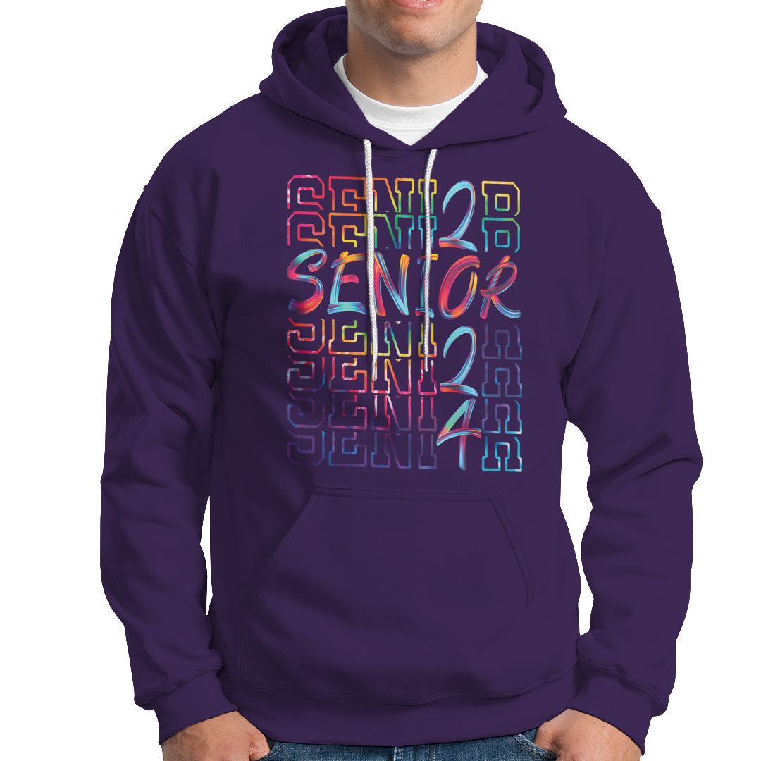 Tie Dye Senior Graduation Of 2024 Hoodie - Wonder Print Shop