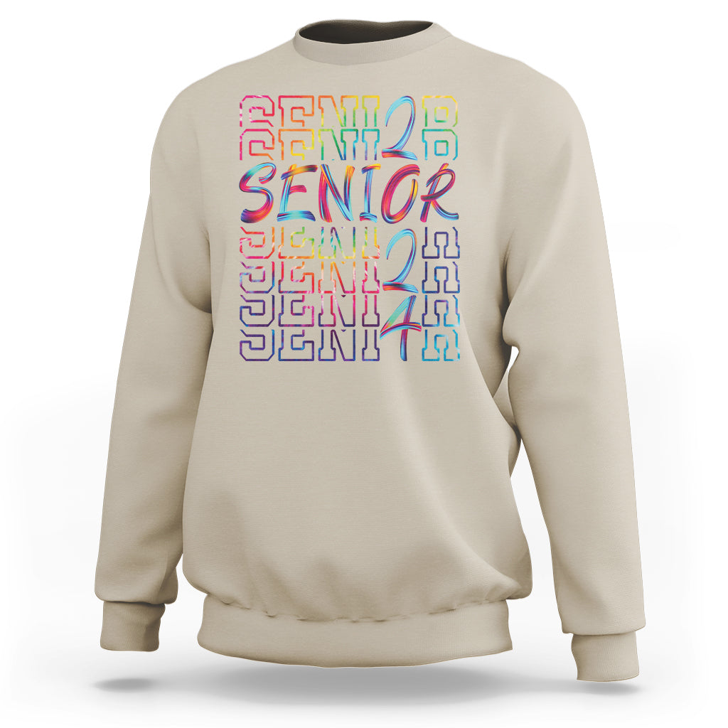 Tie Dye Senior Graduation Of 2024 Tie Dye Sweatshirt - Wonder Print Shop