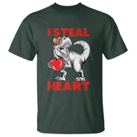 Valentine's Day T Shirt Dinosaur I Steal Hearts Kid Boy Men Lover - Wonder Print Shop