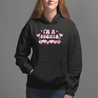 Valentine's Day Hoodie I'm A Sucker For You Heart Candy Lollipop - Wonder Print Shop