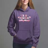 Valentine's Day Hoodie I'm A Sucker For You Heart Candy Lollipop - Wonder Print Shop