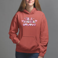 Valentine's Day Hoodie I'm A Sucker For You Heart Candy Lollipop - Wonder Print Shop