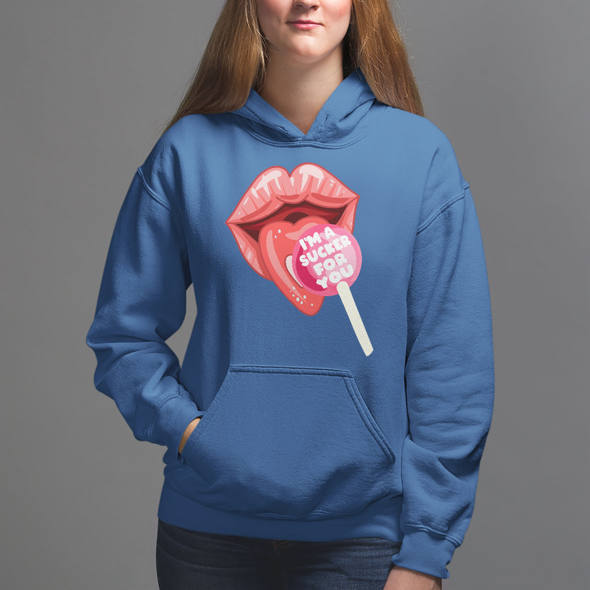 Valentine's Day Hoodie I'm A Sucker For You Candy Pop Lollipop - Wonder Print Shop