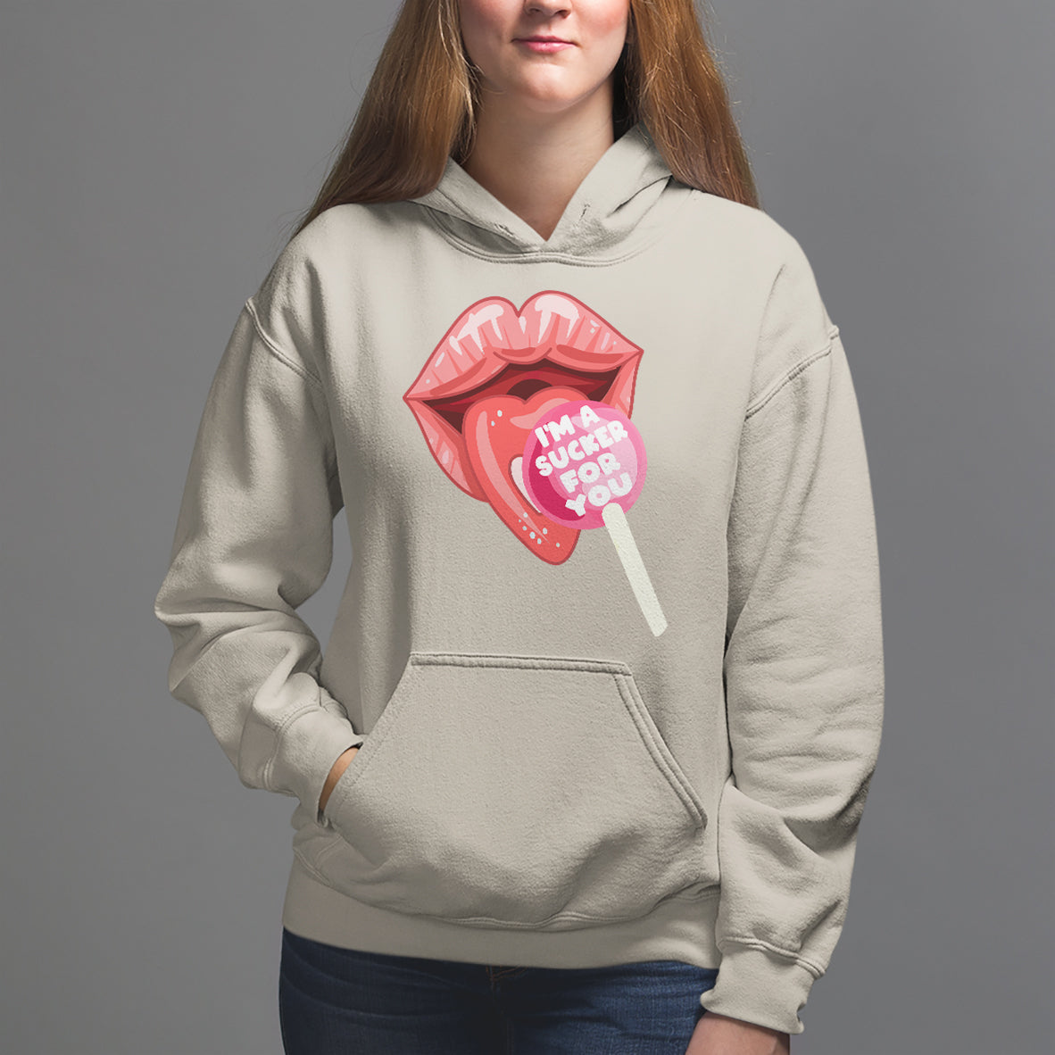 Valentine's Day Hoodie I'm A Sucker For You Candy Pop Lollipop - Wonder Print Shop