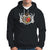 Valentine's Day Hoodie Skeleton Hand Love Sign Holding Fire Red Heart - Wonder Print Shop